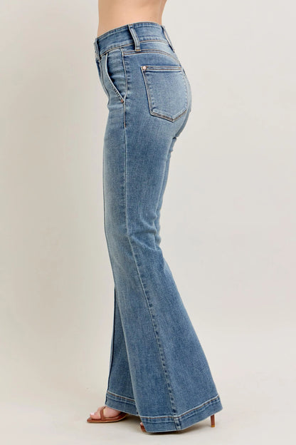 Judy Blue Full Size High-Waist Flare Denim Jeans with Front Seam Detail Plus Size - Premium Women / Jeans & Denim from Trendsi - Just $71.99! Shop now at Handbags Specialist Headquarter