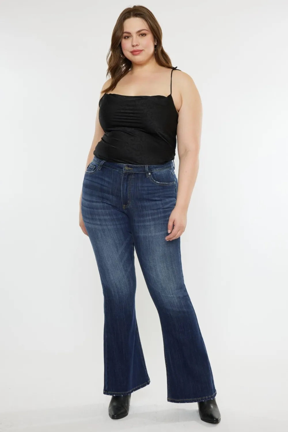 Kancan Full Size Mid Rise Slim Flare Jeans - Premium Sleepwear from Trendsi - Just $67.99! Shop now at Handbags Specialist Headquarter