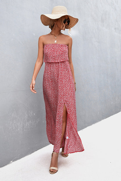 Strapless Split Maxi Dress - Premium Maxi Dress from Trendsi - Just $31.99! Shop now at Handbags Specialist Headquarter