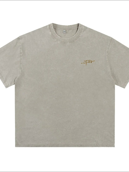 Men's Plus Size Round Neck Letter Graphic T-Shirt - Premium Men's T-Shirt from Trendsi - Just $27.99! Shop now at Handbags Specialist Headquarter