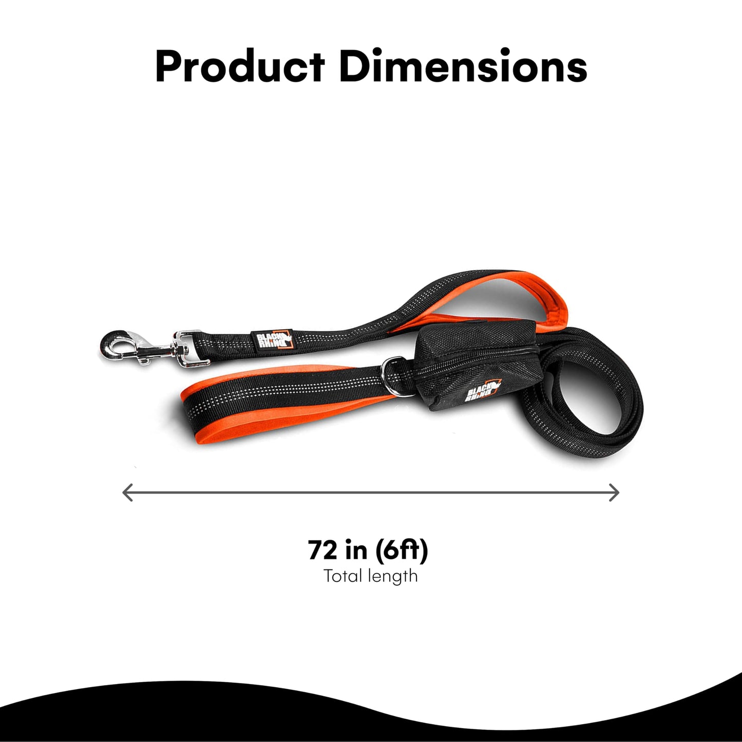 RhinoGrip Aqua: Double Handle Reflective Dog Leash