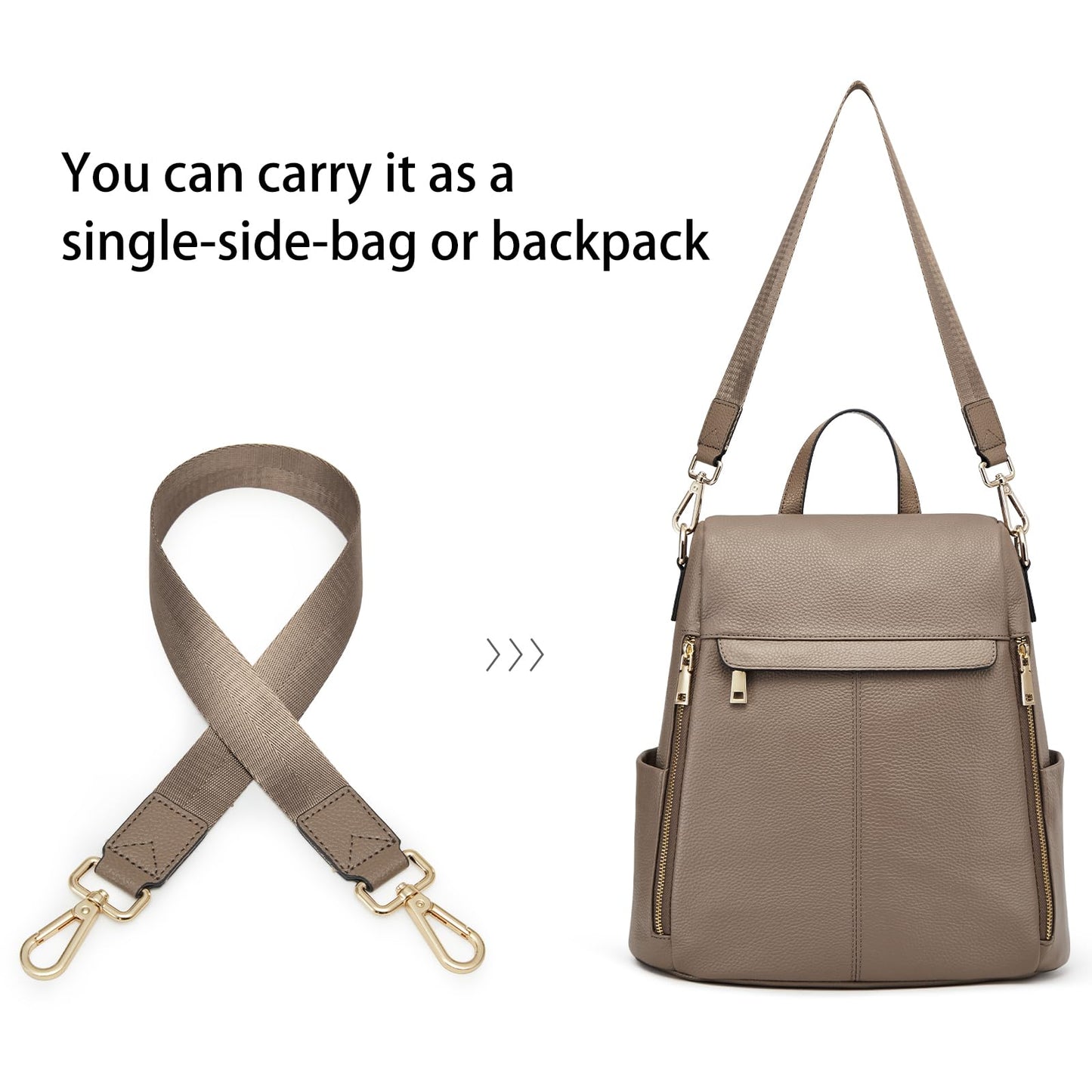 Kattee Women's Luxe Anti-Theft Leather Backpack Bag