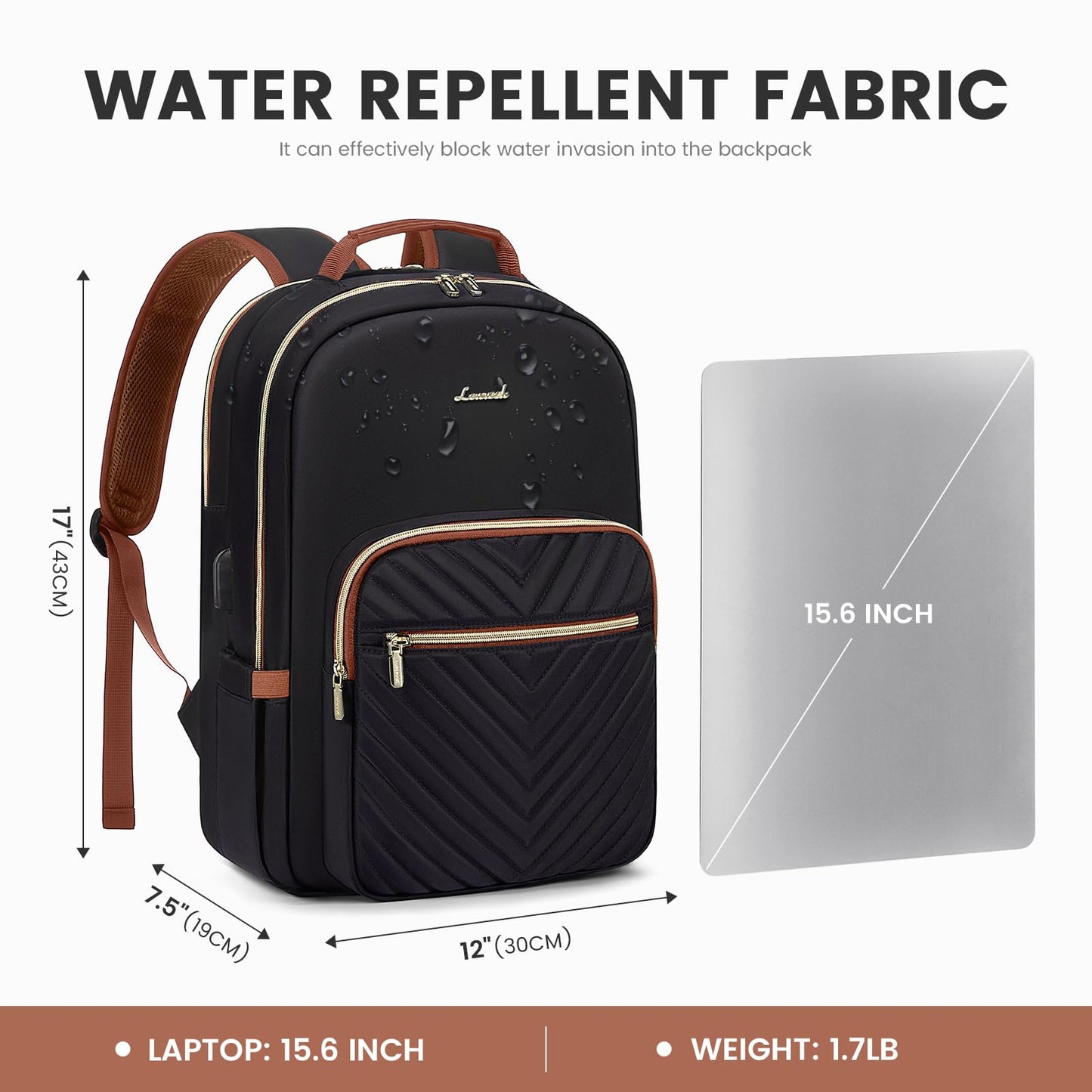 Chic Leather Laptop Backpack for Women - LoveVook