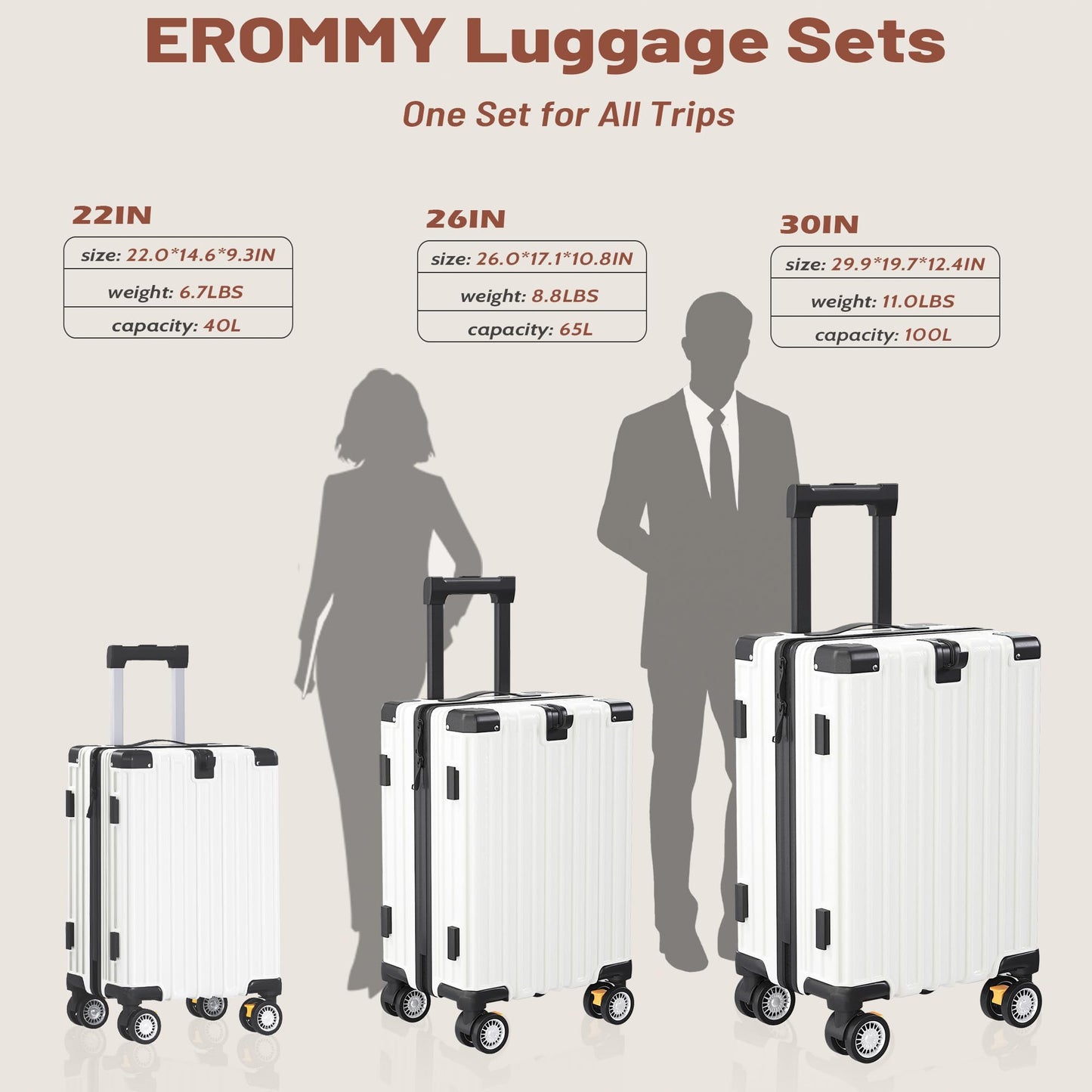 JetGlide 3pc Spinner: Expandable Hardshell Luggage