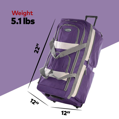 Olympia 22 Max Wheeled Duffel: 8-Pocket Water-Resist