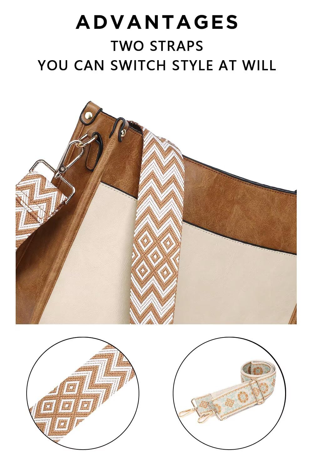 AUYOCO Chic Vegan Leather Crossbody Bag with Strap