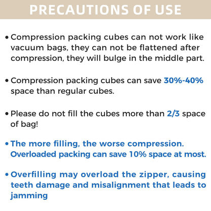BAGAIL Expandable Travel Compression Cubes Set