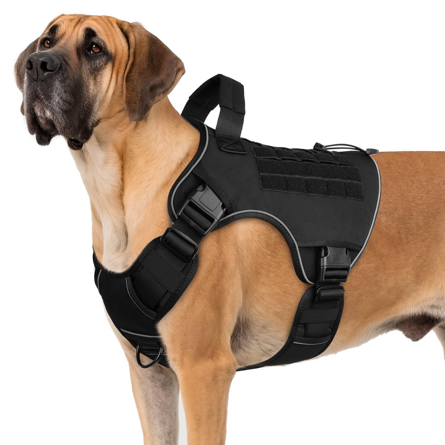 GuardianGrip Tactical Dog Vest - Large, Reflective, Green