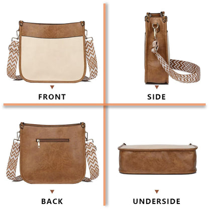 AUYOCO Chic Vegan Leather Crossbody Bag with Strap