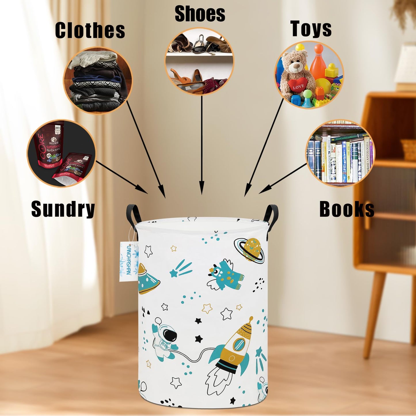 Collapsible Canvas Hamper by LANGYASHAN