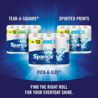Sparkle Flexi-Size Towels - 6=12 Rolls, Full & Half Sheets