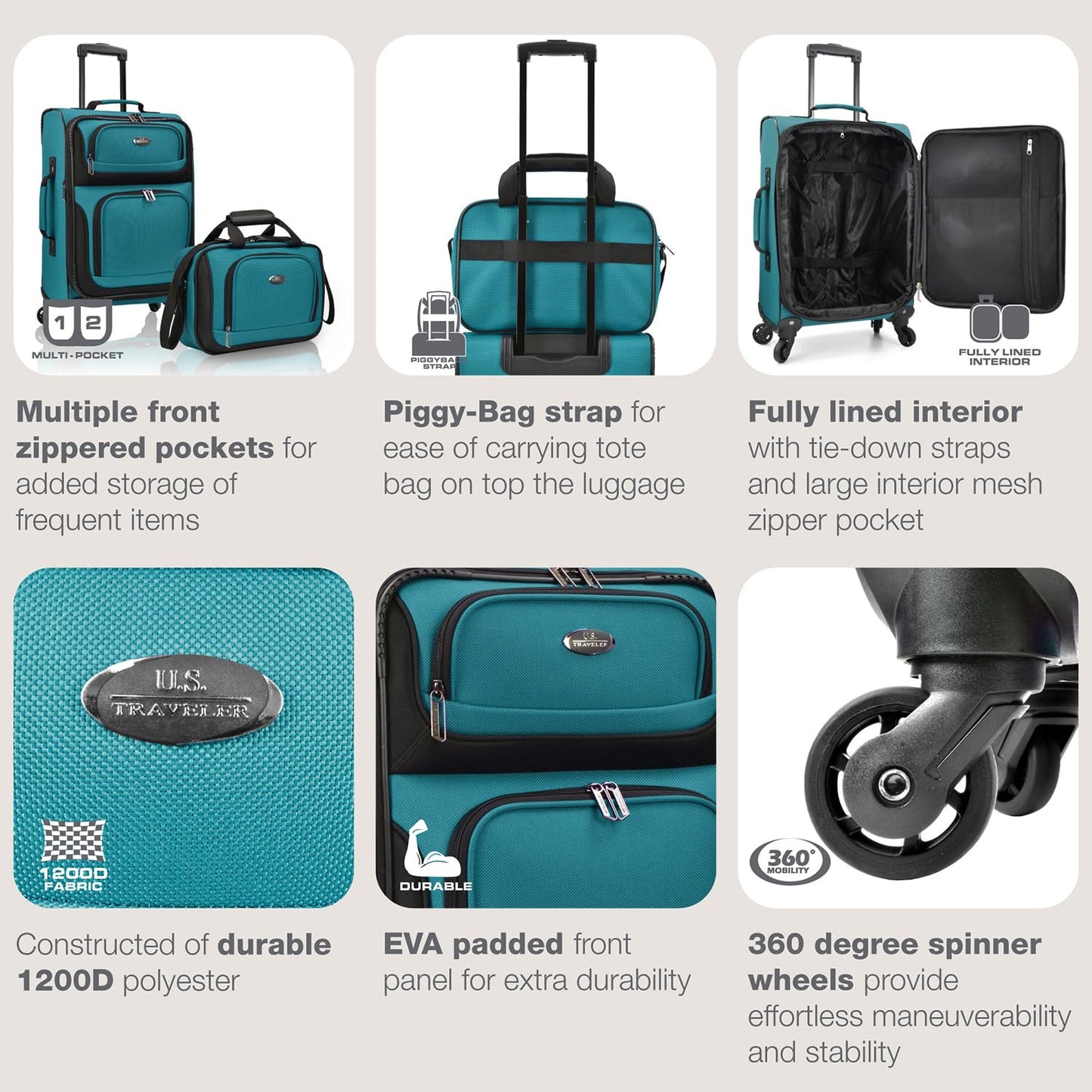 U.S. Traveler Rio Expandable Orange Carry-on