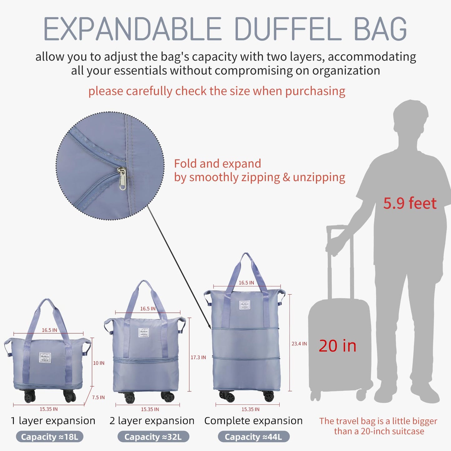 VoyagePro Expandable Wheeled Duffle Bag