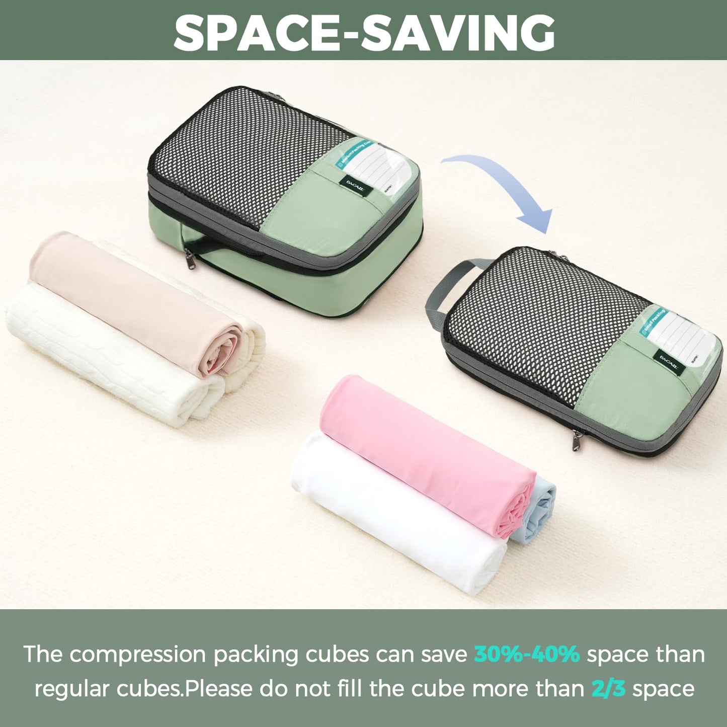BAGAIL Expandable Travel Compression Cubes Set