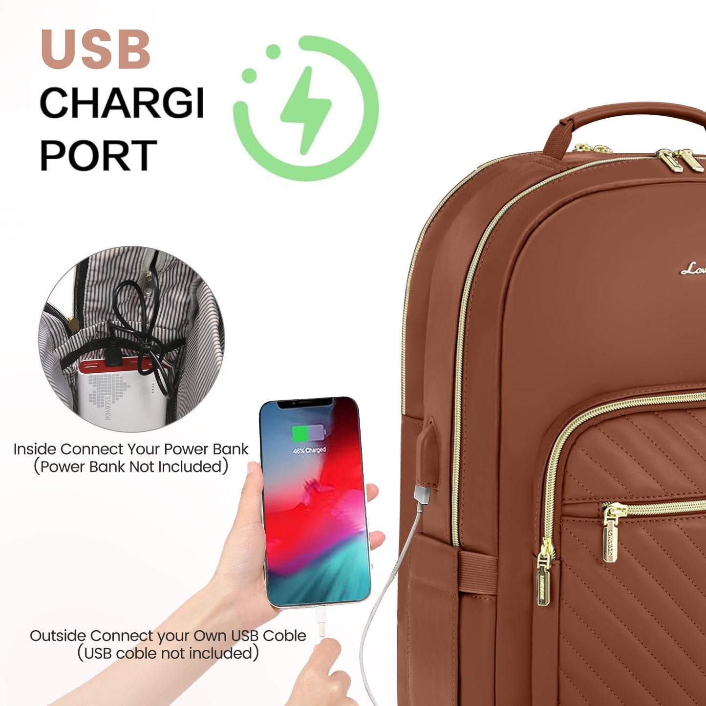 Chic Leather Laptop Backpack for Women - LoveVook