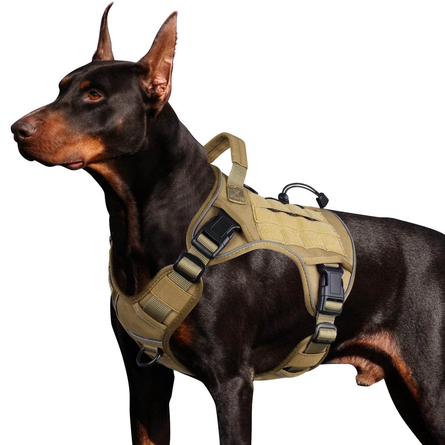 GuardianGrip Tactical Dog Vest - Large, Reflective, Green