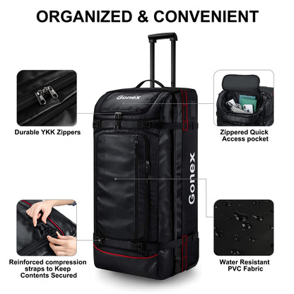 Gonex 70L Wheeled Duffle - Olive Green Travel Bag