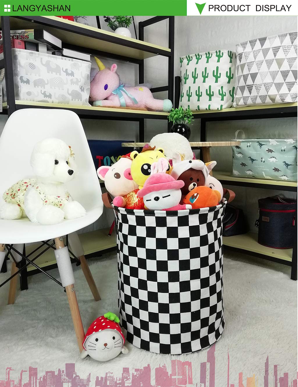 Collapsible Canvas Hamper by LANGYASHAN