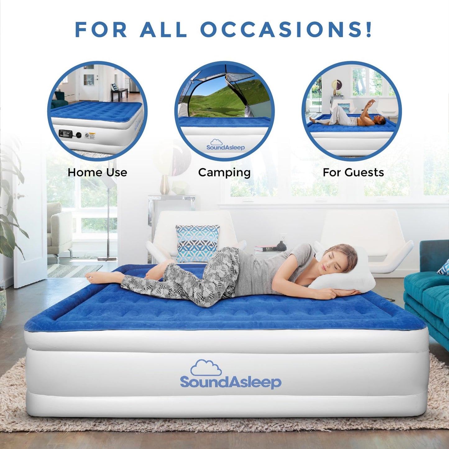 DreamNest Luxe Air Mattress with ComfortCoil Tech