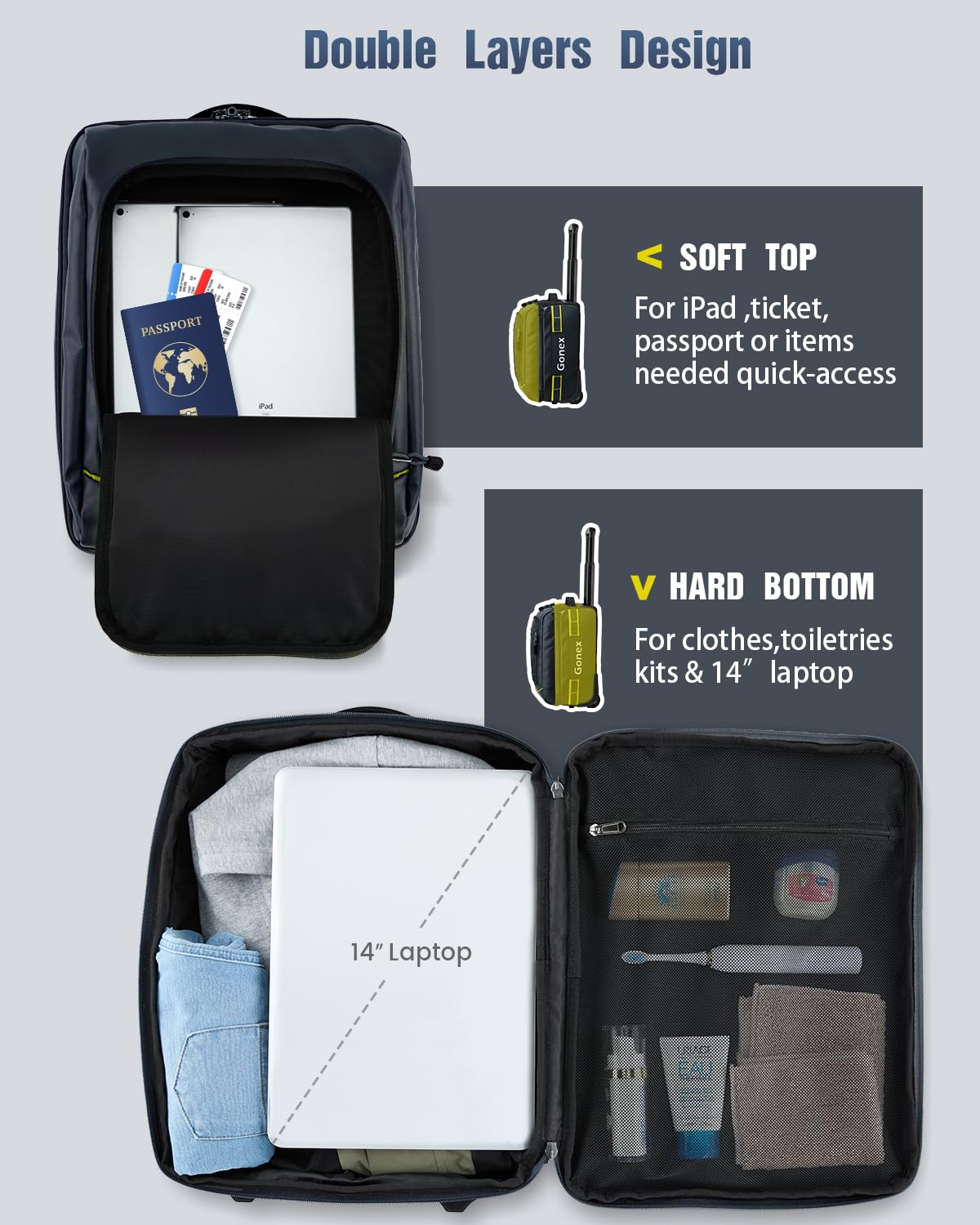 Gonex 70L Wheeled Duffle - Olive Green Travel Bag