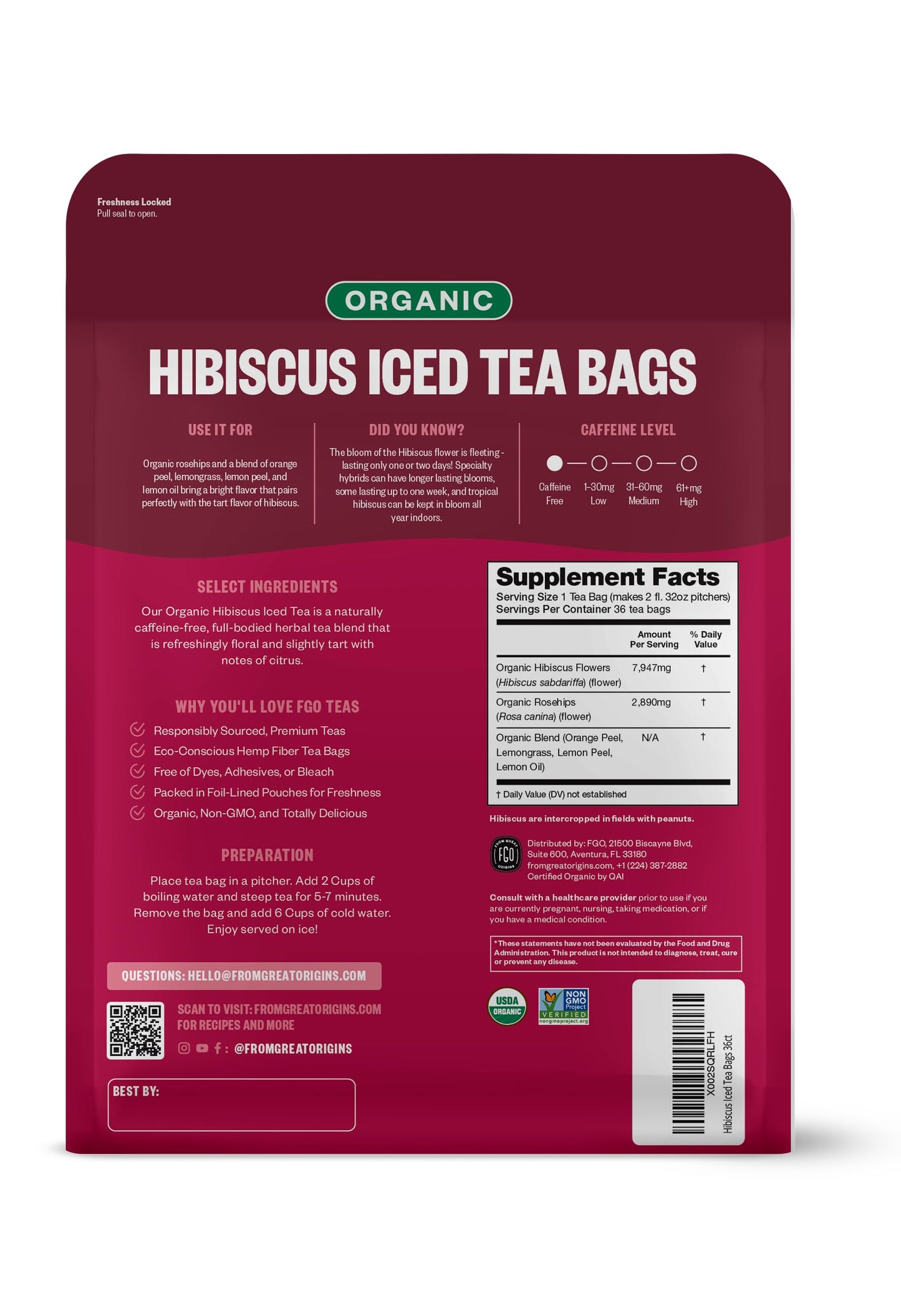 ElderZen Organic Tea - Caffeine-Free Eco Bags