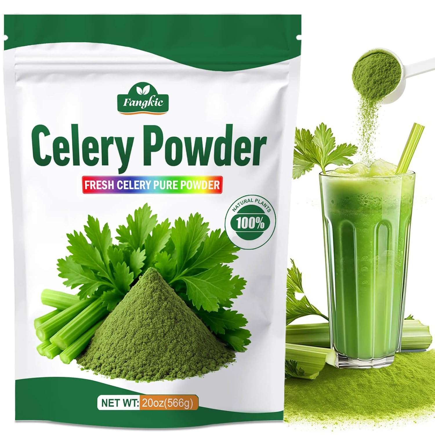 Fangkic Fresh Celery Juice Powder - 20 oz Natural Mix