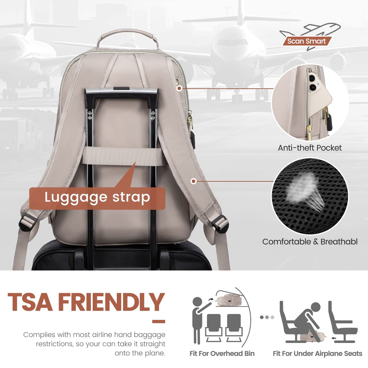 Chic Leather Laptop Backpack for Women - LoveVook