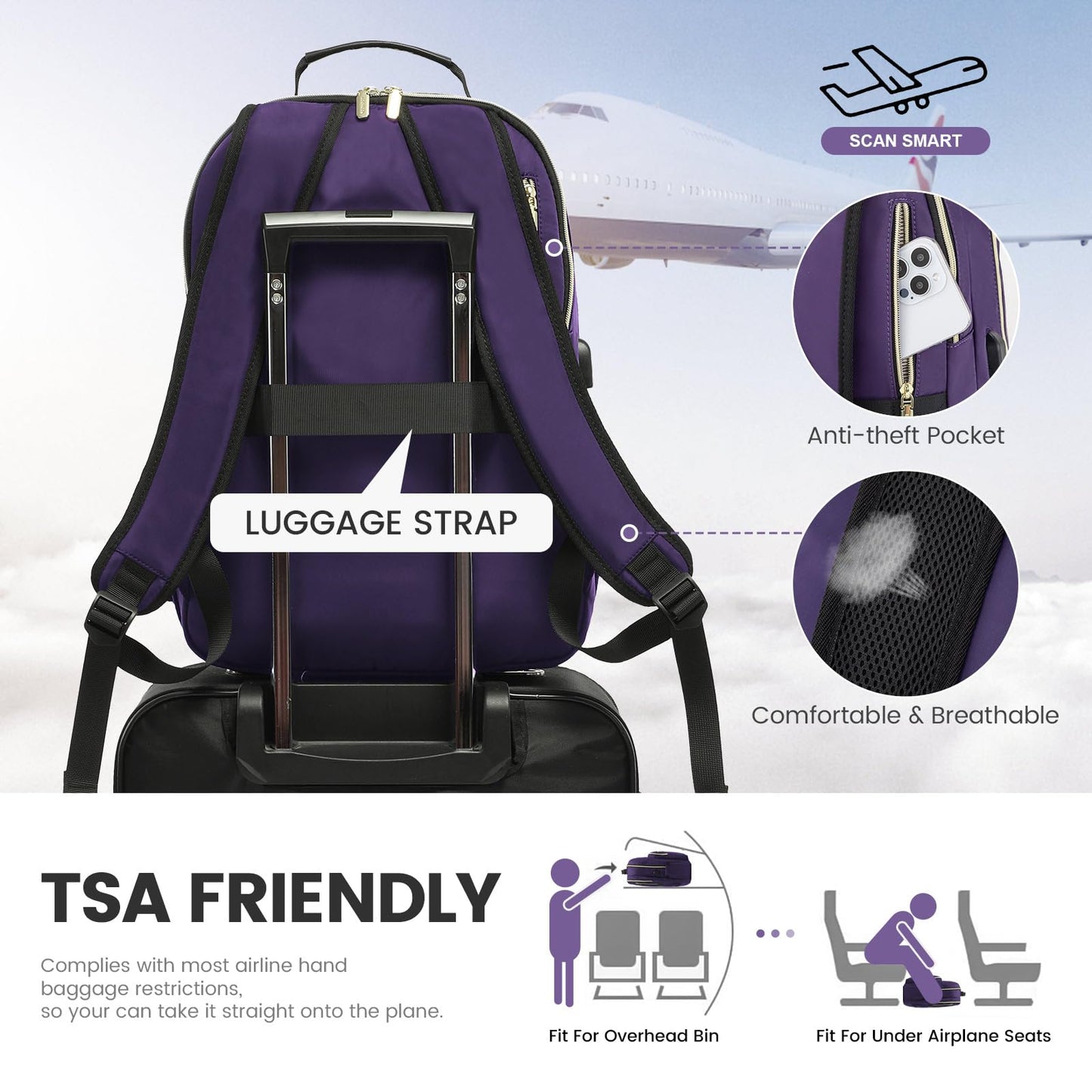 Chic Leather Laptop Backpack for Women - LoveVook