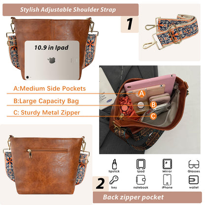 ChicHobo Vegan Leather Crossbody Bag with Strap