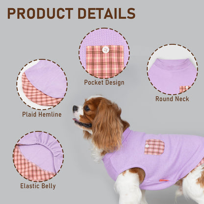 PlaidPup Waffle Vest: Soft, Stretchy, & Cute!