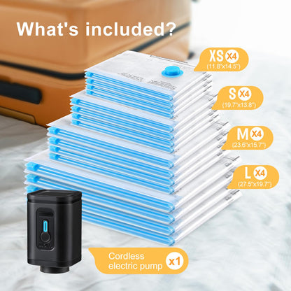 Vacuum Space Saver Bags - 6 Pack Travel Combo