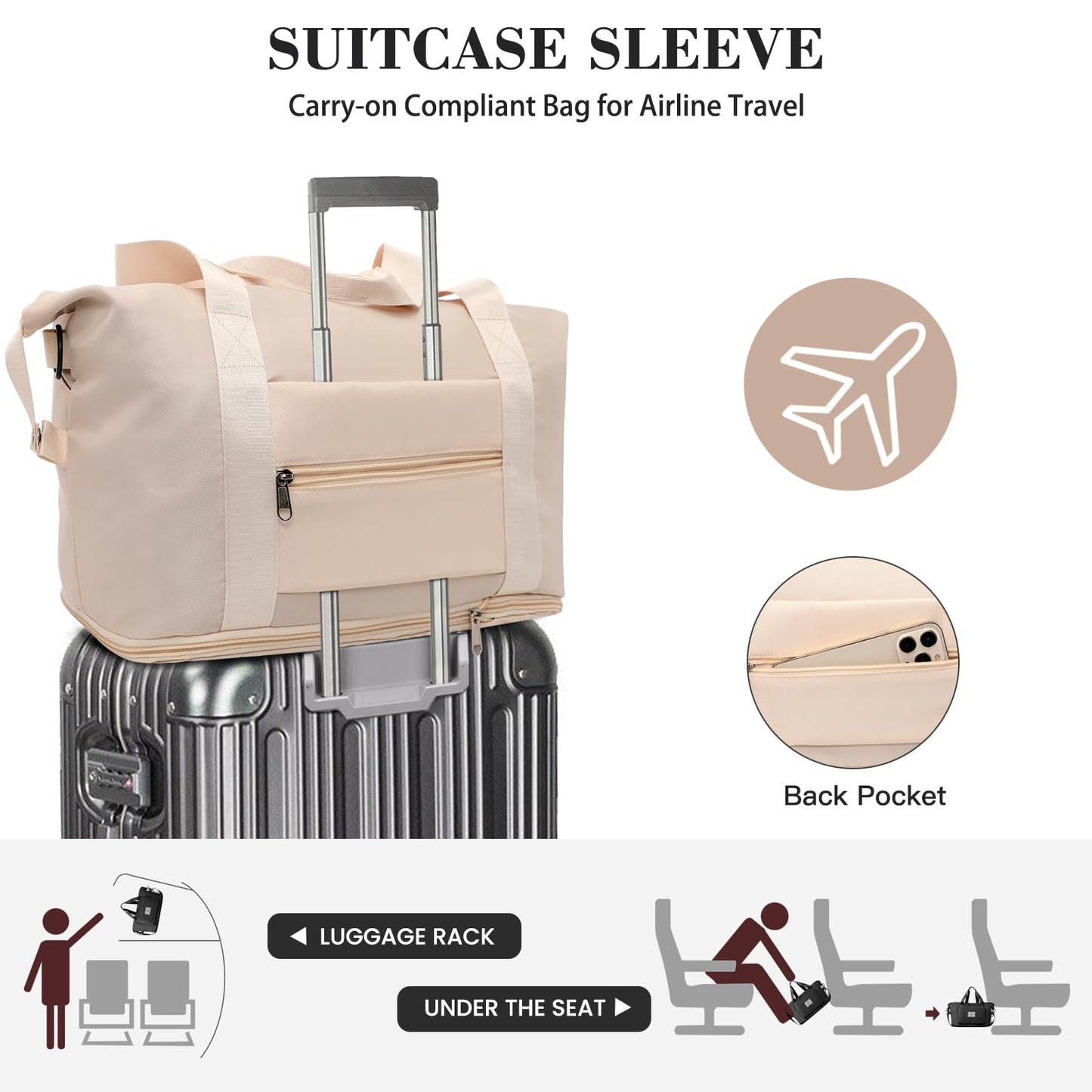 Pink Expandable Travel Duffel with Wet Pocket