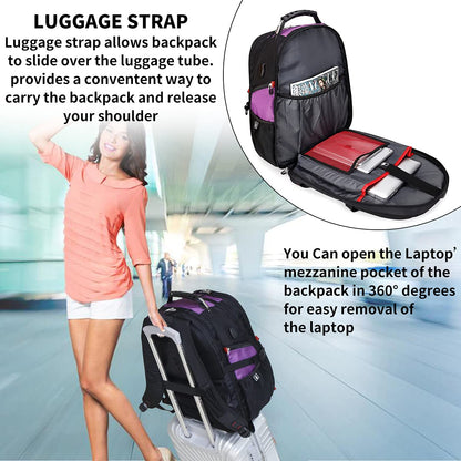 SHRRADOO 50L USB Travel Laptop Backpack - Airline Approved