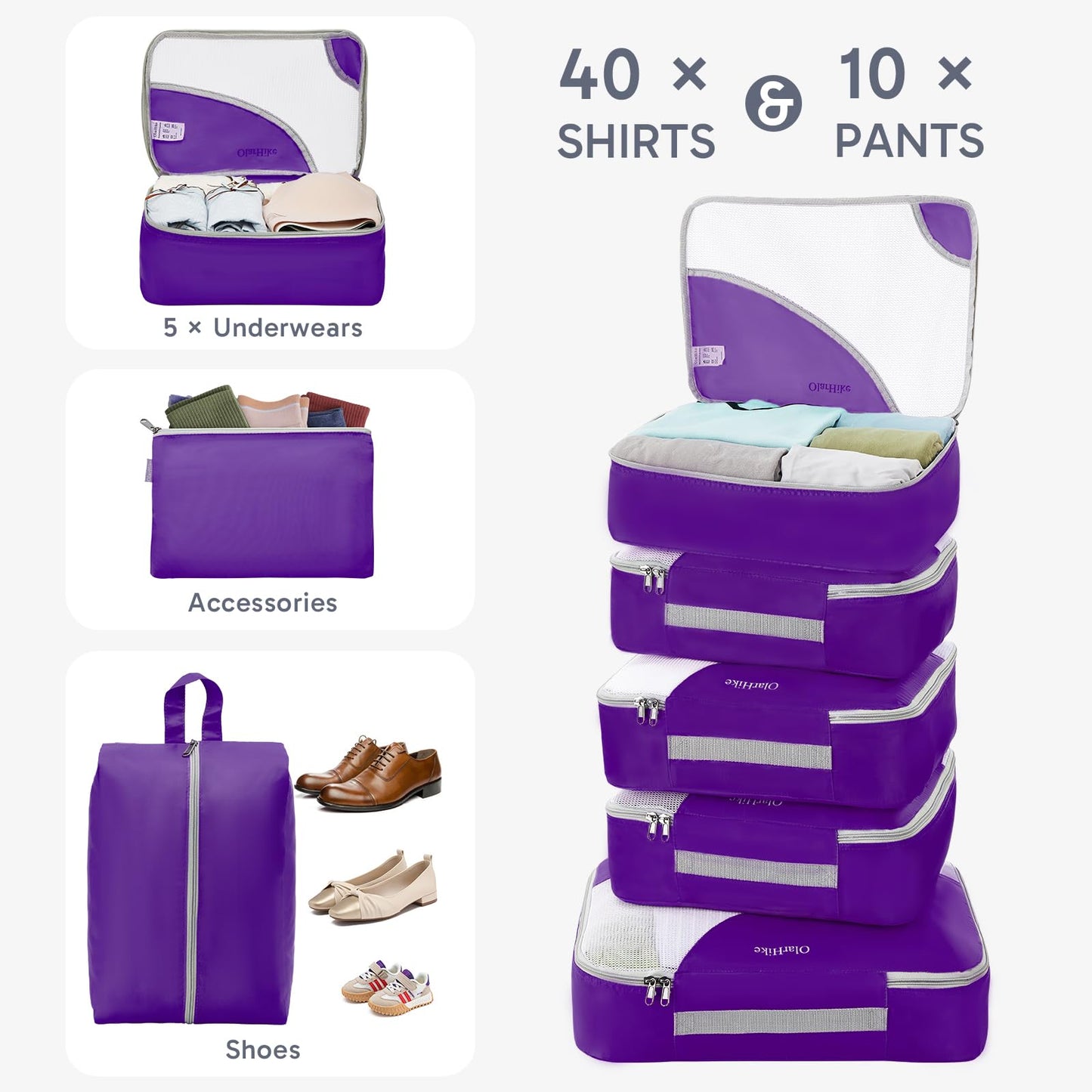 OlarHike Travel Cube Set - Cream Organizer & Gifts