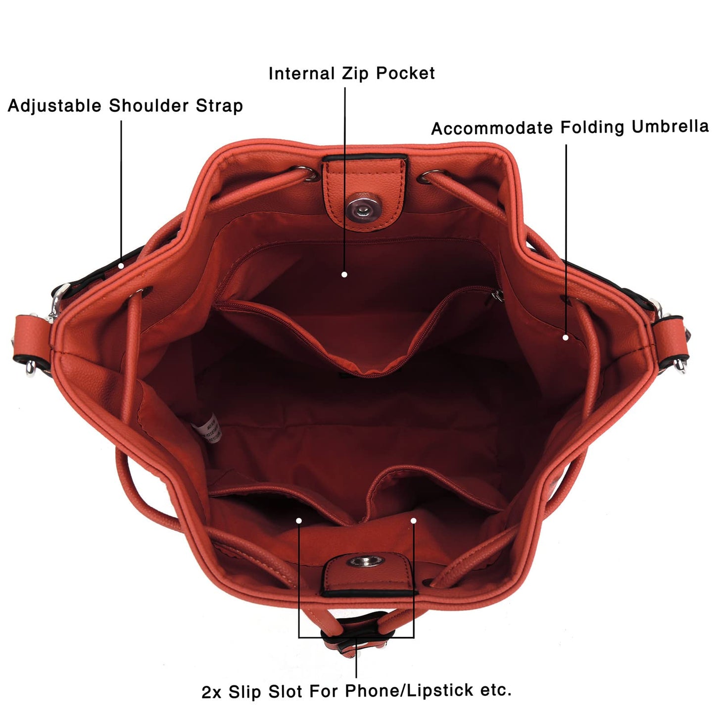 AFKOMST Chic Leather Bucket & Crossbody Bag Set