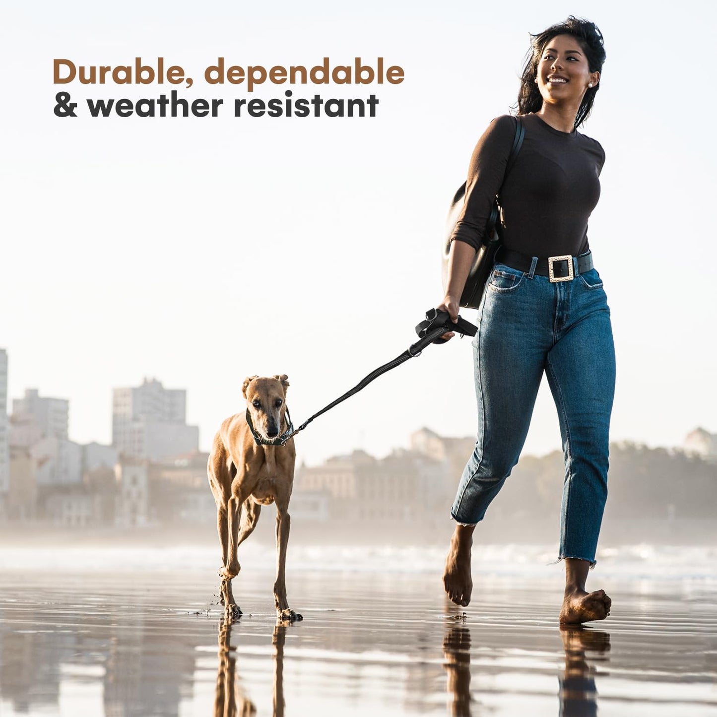 RhinoGrip Aqua: Double Handle Reflective Dog Leash