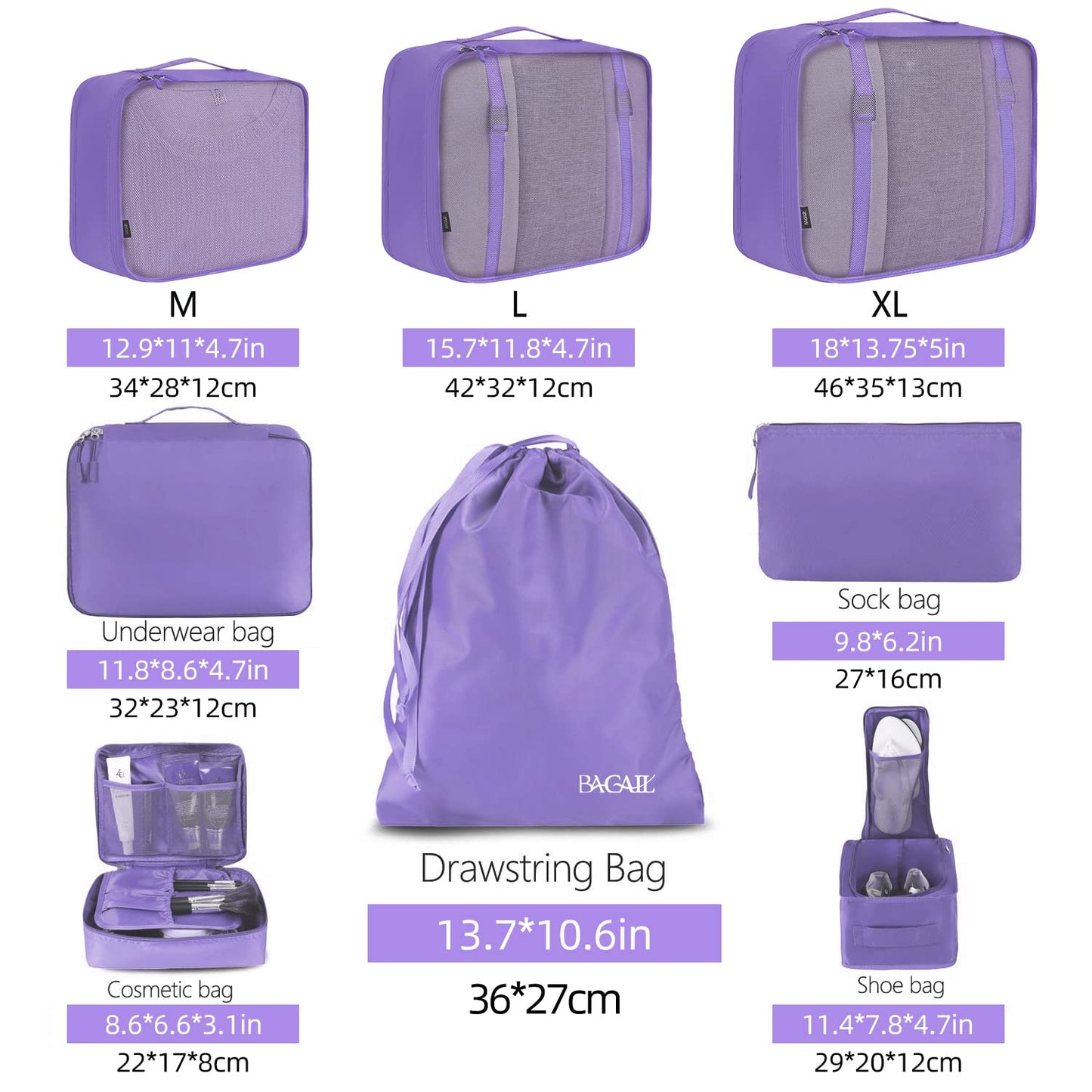 TravelMate 8-Piece Packing Cubes
