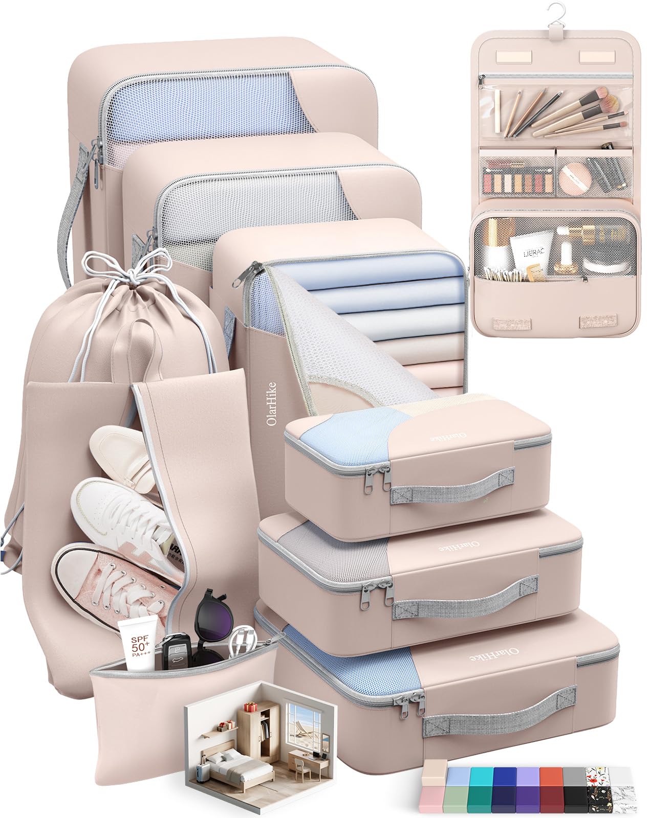 OlarHike Travel Cube Set - Cream Organizer & Gifts