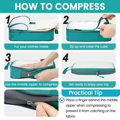 BAGAIL Travel Compression Cubes Set for Packing Ease