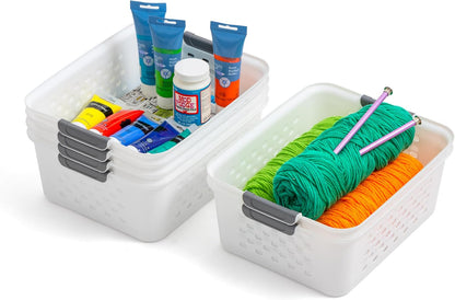 IRIS ShelfSaver 12-Pack Storage Baskets, White - Handbags Specialist Headquarter