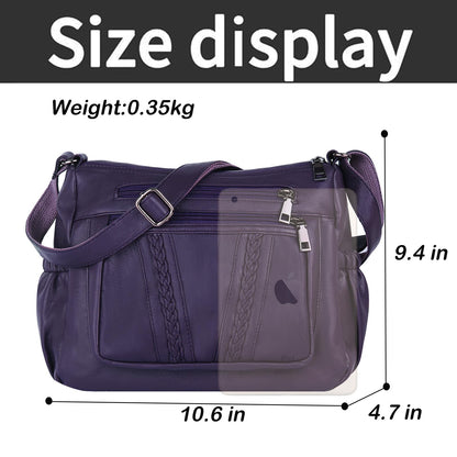 ELDA Chic Crossbody: Soft PU Leather Multi-Pocket Bag