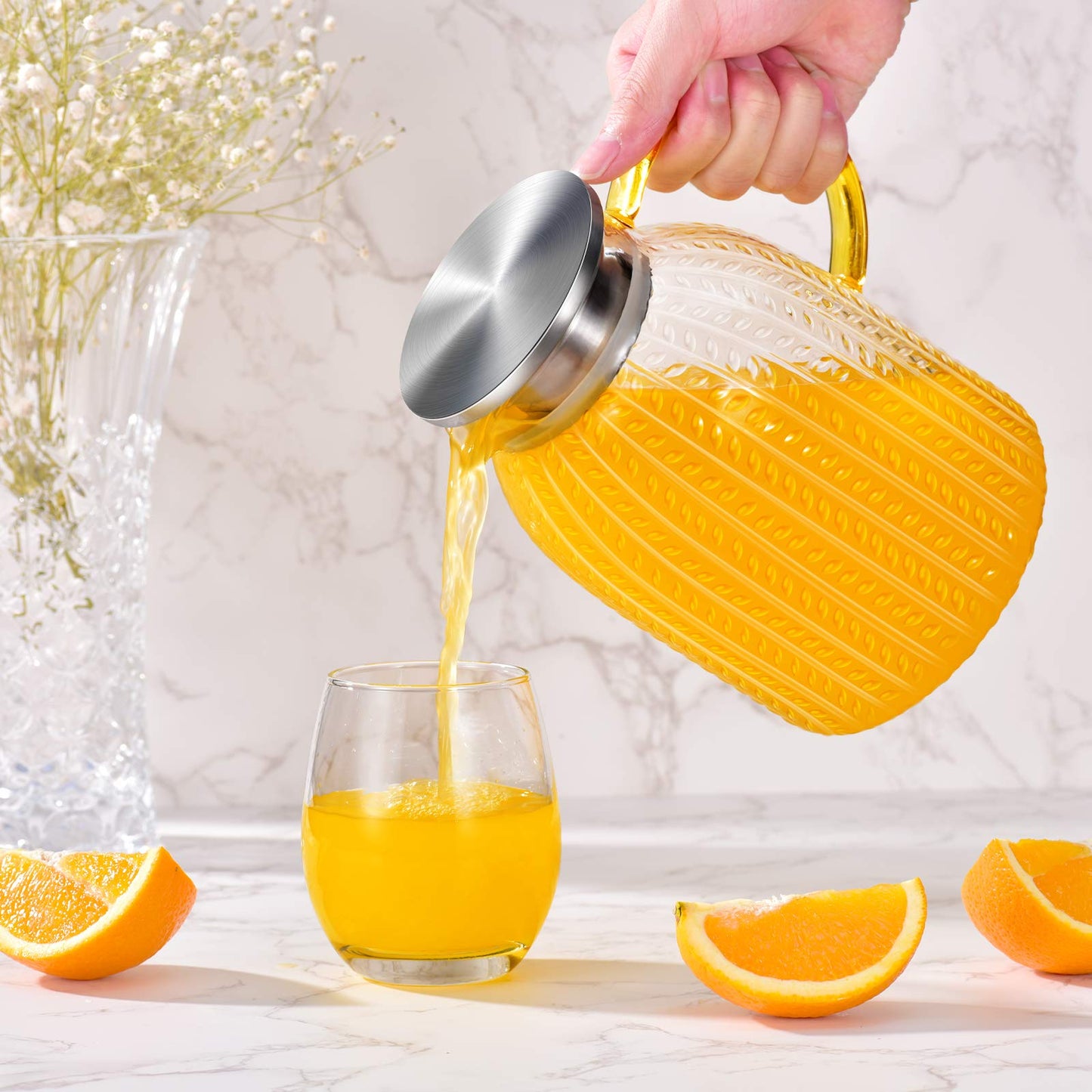 Aofmee Stainless Precision Pitcher - 68oz Borosilicate