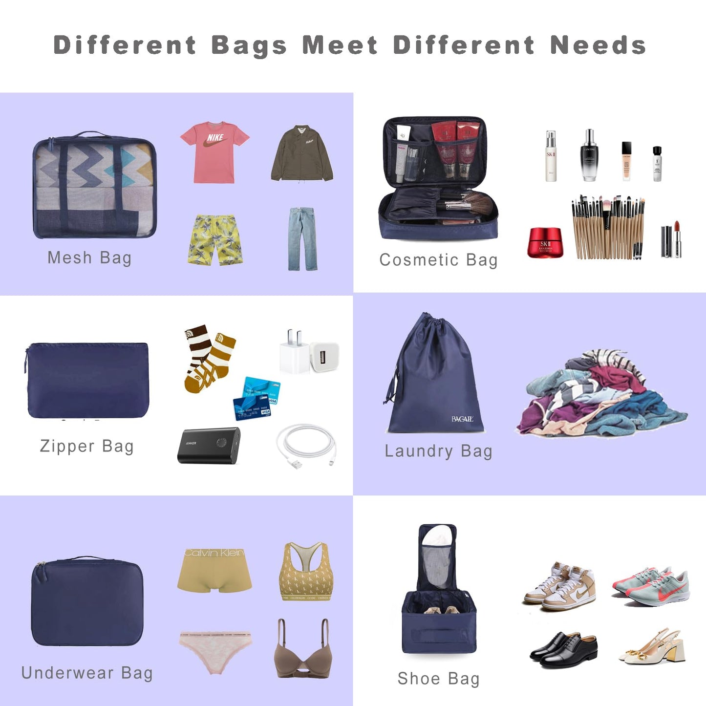 TravelMate 8-Piece Packing Cubes