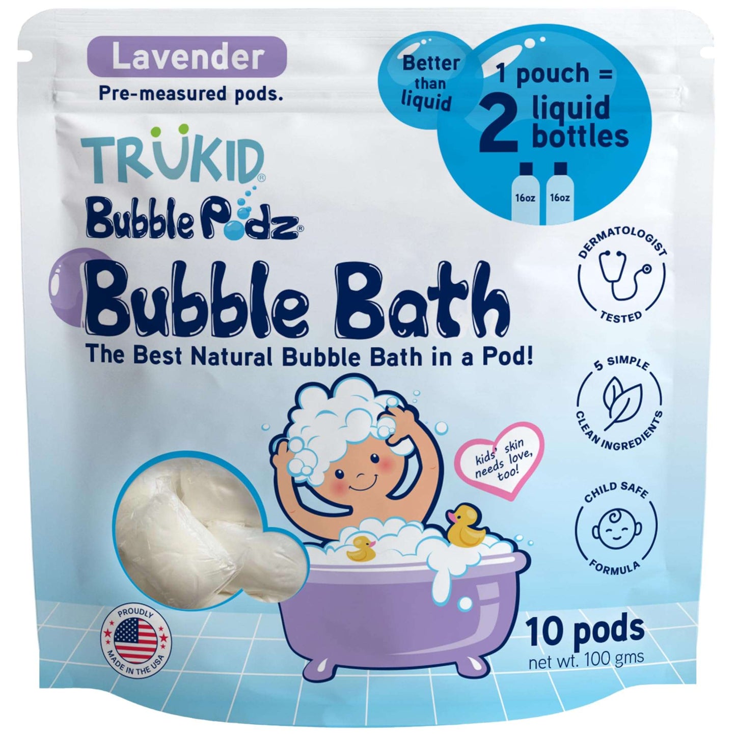 TruKid Bubble Podz: Gentle Lavender Bath Bombs