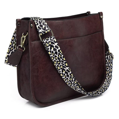 AUYOCO Chic Vegan Leather Crossbody Bag with Strap