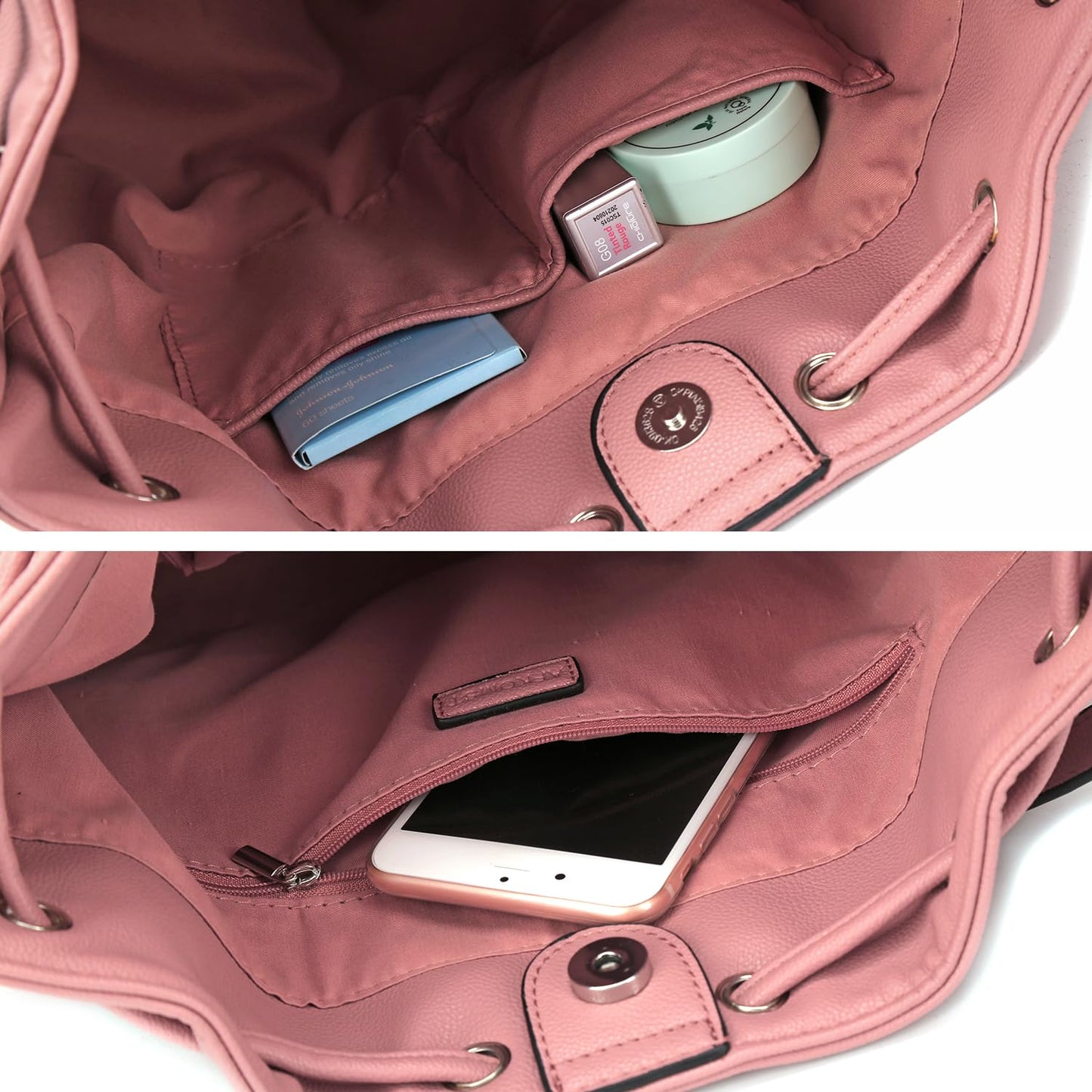 AFKOMST Chic Leather Bucket & Crossbody Bag Set