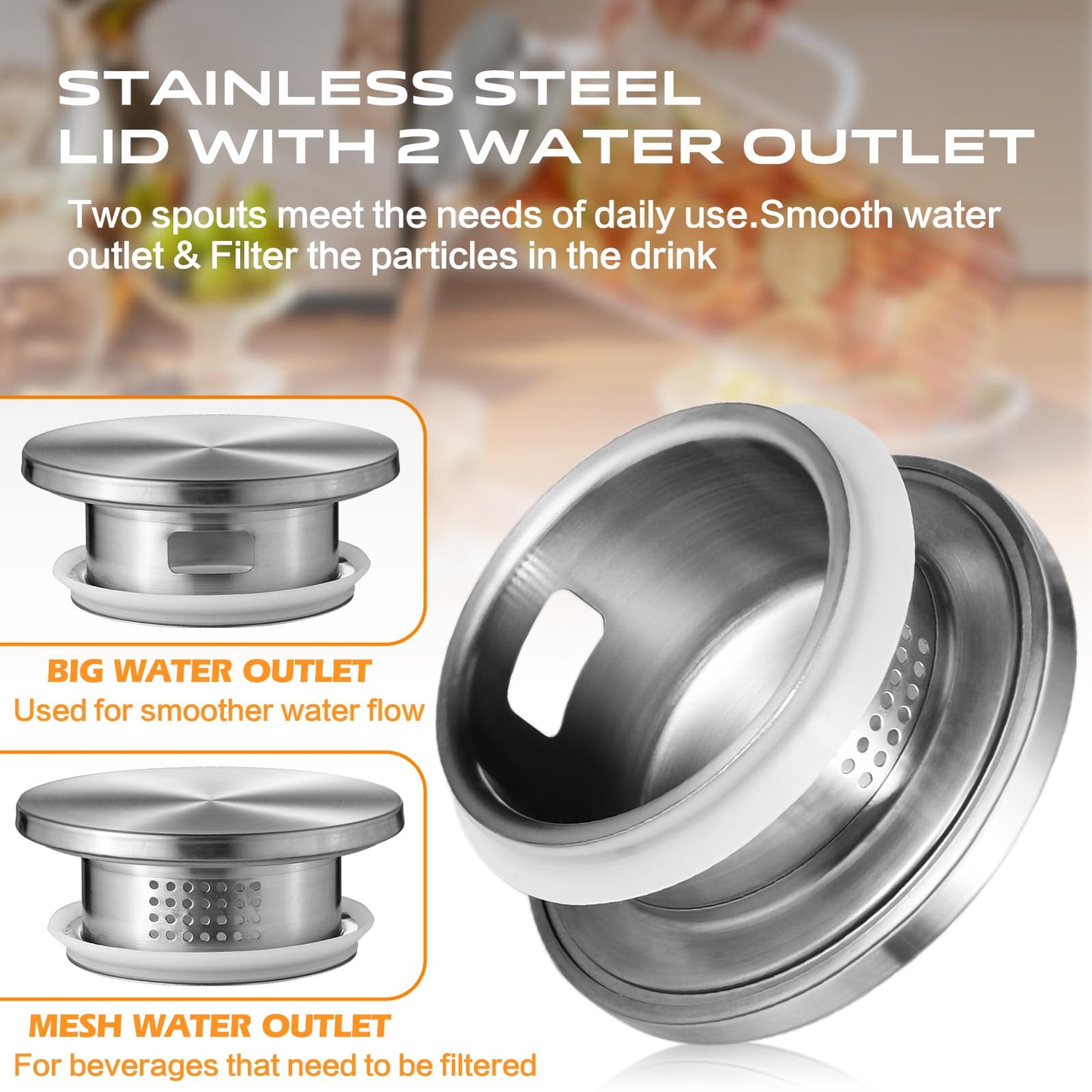 Aofmee Stainless Precision Pitcher - 68oz Borosilicate