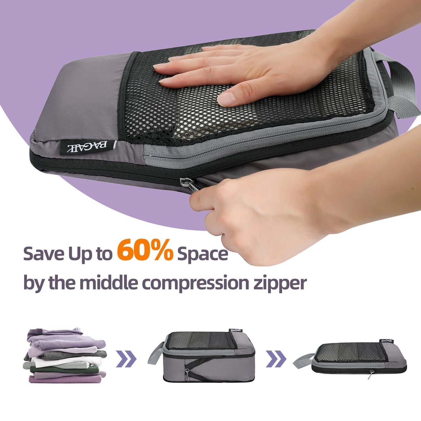 BAGAIL Expandable Travel Compression Cubes Set