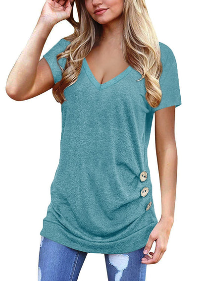 Jescakoo V-Neck Summer Tunic for Women