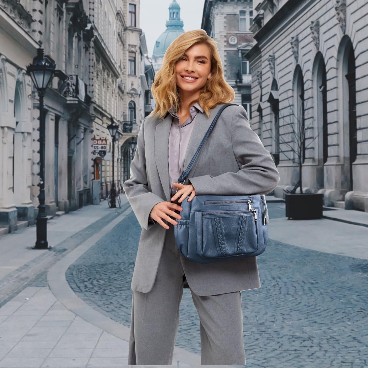 ELDA Chic Crossbody: Soft PU Leather Multi-Pocket Bag